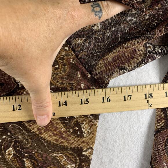 VTG Wet Seal Womens Y2K‎ Sheer Mesh Top Sz S Fairy Grunge Paisley Goblin Indie - Picture 6 of 11